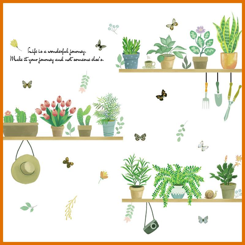 Decal dán tường kệ chậu cây mũ nhỏ XL7249