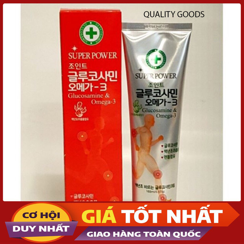 [HÀNG XÁCH TAY] Dầu xoa bóp khớp, cổ, vai, gáy SUPER POWER Hàn Quốc hộp 165ml (Glucosamine & Omega-3)