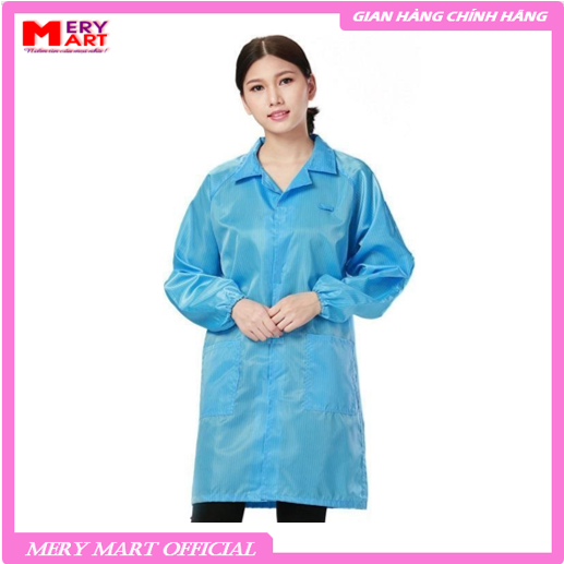 Áo blue phòng sạch chống tĩnh điện cao cấp - Màu xanh