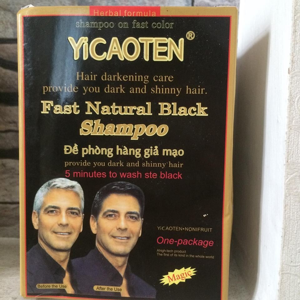 [HCM]Hộp 10 gói Gội Đầu Gội Là Đen Fast Black Ycaitang- gội đen tóc tự nhiên không hỏng tóc nhuộm tóc đen