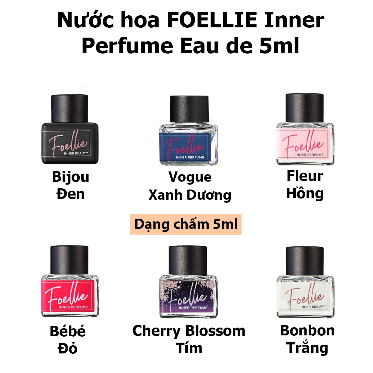 Nước hoa vùng kín hương thơm nồng nàn mãnh liệt Foellie Eau De Innerb Perfume 5ml - Bijou
