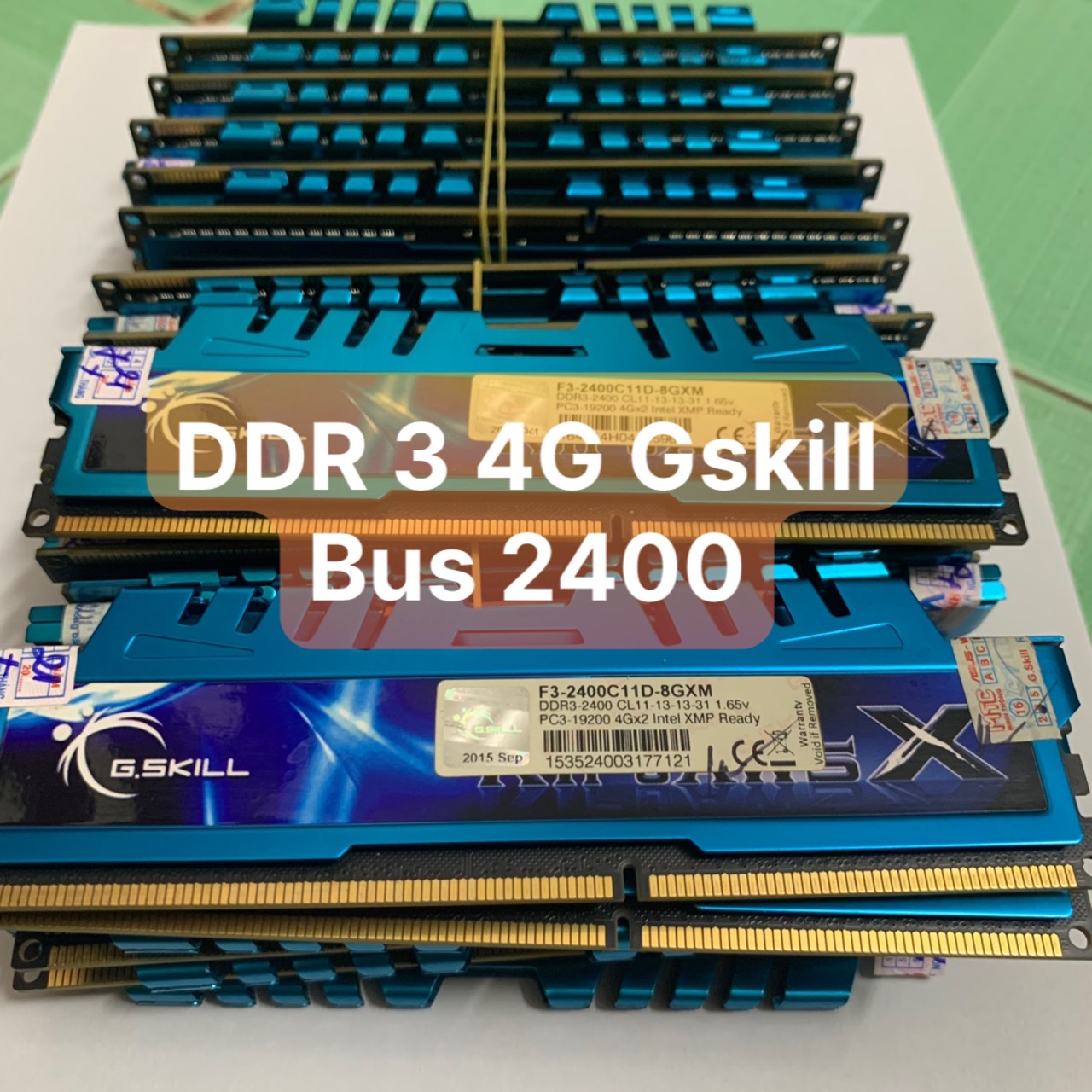 Ram 4g - ddr3 - bus 2400 gskill tản nhiệt xanh chính hãng - vi tính bắc hải