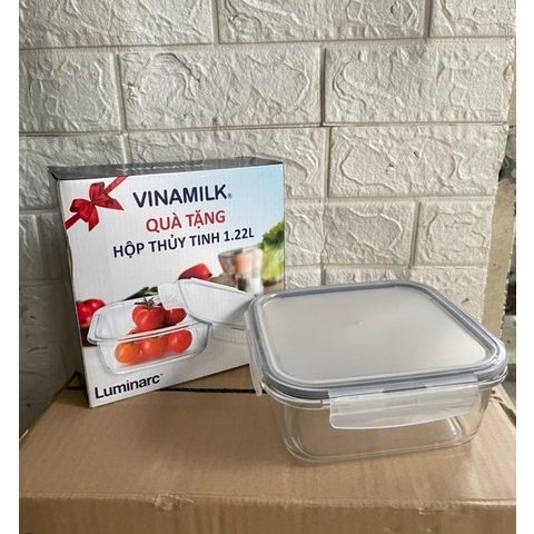 ]Hộp thuỷ tinh chịu nhiệt Luminarc 1.22L - Qùa khuyến mãi vinamilk