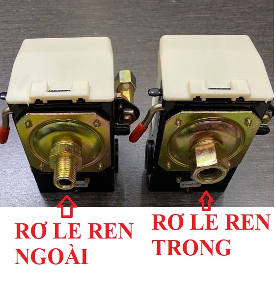 Rơ le máy nén khí Đài Loan ren trong, ren ngoài