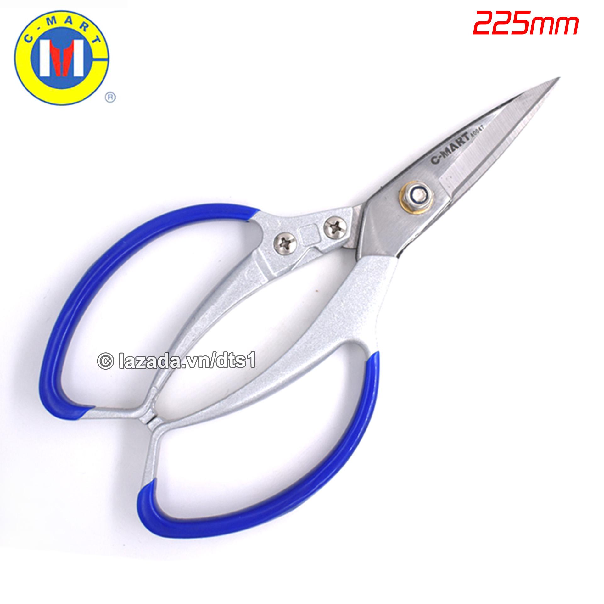 Kéo đa năng lưỡi thép nhật sk-5 c-mart a0047 225mm - kéo làm vườn, kéo cắt thực phẩm chuyên nghiệp c-mart a0047-09