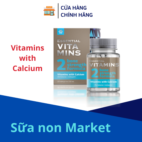 Thực phẩm bảo vệ sức khỏe Essential Vitamins 2 Vitamins with Calcium – 60 viên