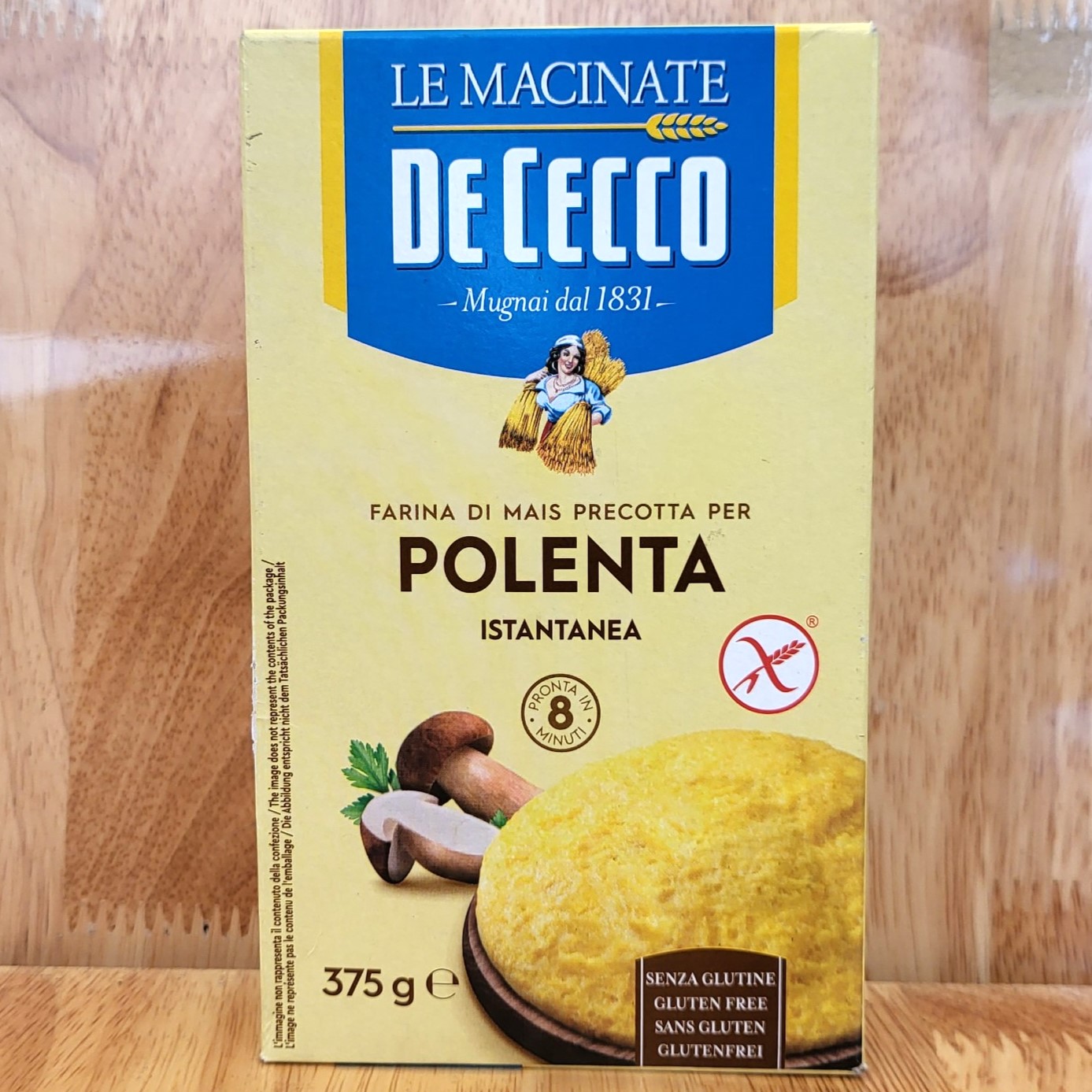 DE CECCO [hộp POLENTA 375g] BỘT NGÔ [ITALIA] Polenta Istantanea