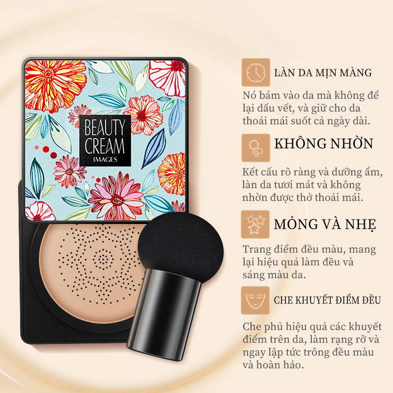 [HCM]【Urbeauty Mall】Kem nền Mushroom Head Cushion CC Cream Kem che khuyết điểm làm sáng dưỡng ẩm trang điểm