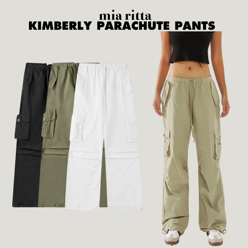 Quần gió Kimberly parachute pants Mia Ritta Q396 quần gió 2 lớp túi hộp rút dây chính hãng