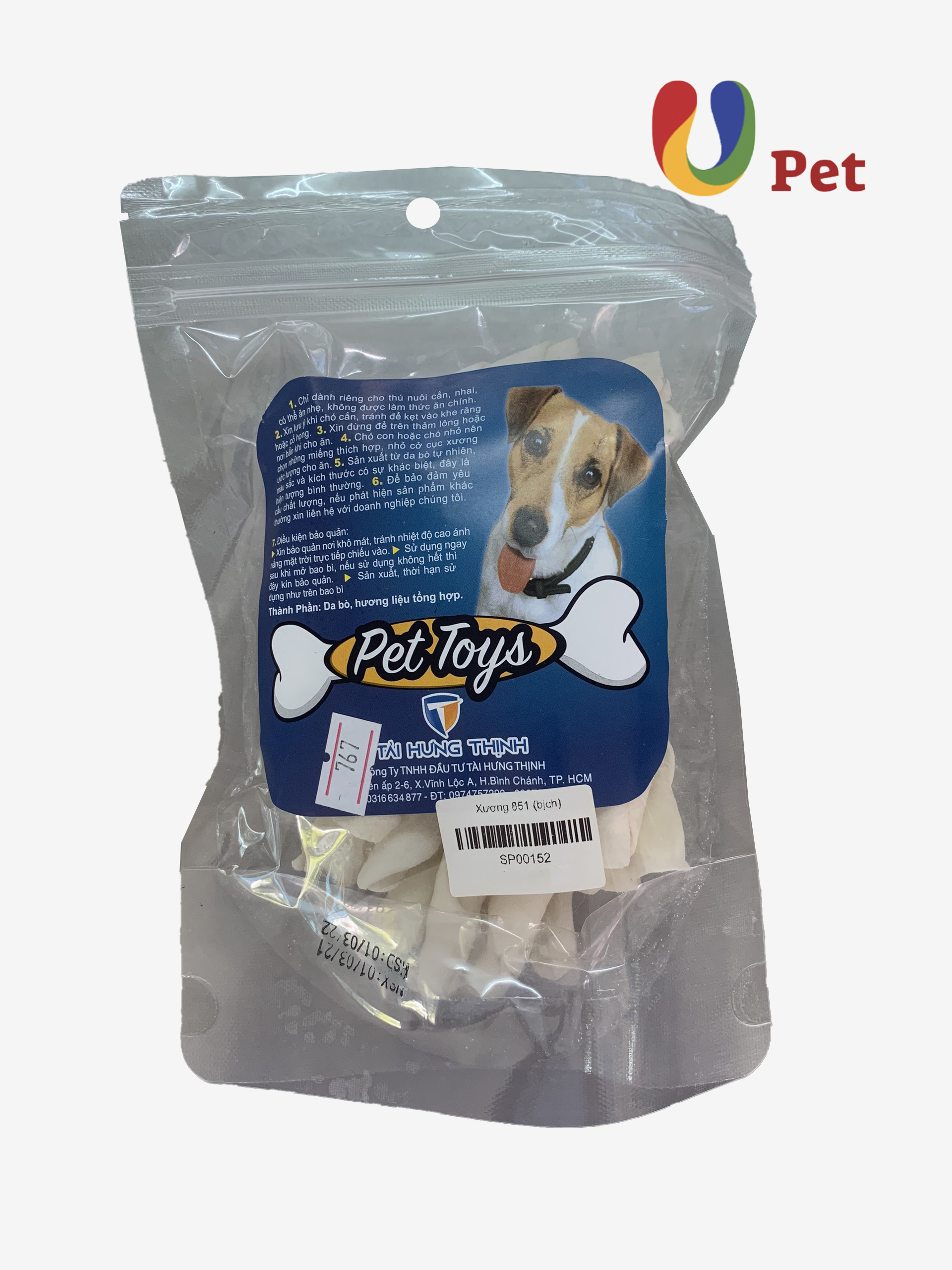 [HCM]BÁNH THƯỞNG XƯƠNG DA CHO CHÓ CÚN THT MS: 767 - DA SỮA BÒ ĐŨA XOẮN