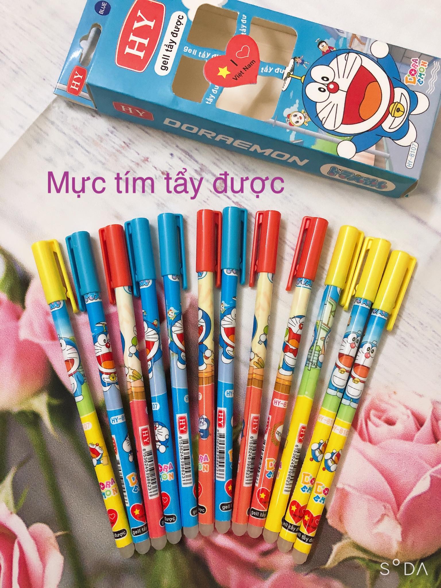 Hộp 12 Chiếc Bút Mực Nước Màu Tím Tẩy Được Hàn Quốc