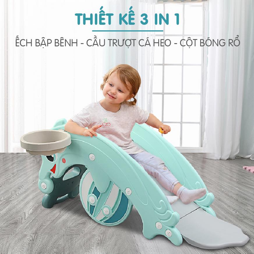 Cầu trượt kết hợp bập bênh - 3 in 1