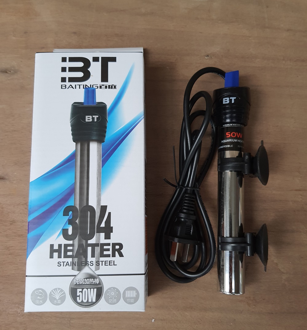 Máy sưởi bể cá 50W, vỏ bằng inox 304 siêu bền