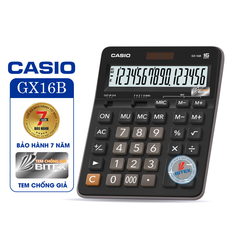 Máy tính CASIO GX-16B - Chính hãng Bitex, Bảo hành 7 năm