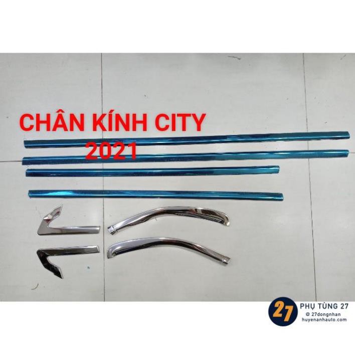 Viền cong + nẹp chân kính xe honda city 2021 chất liệu inox cao cấp