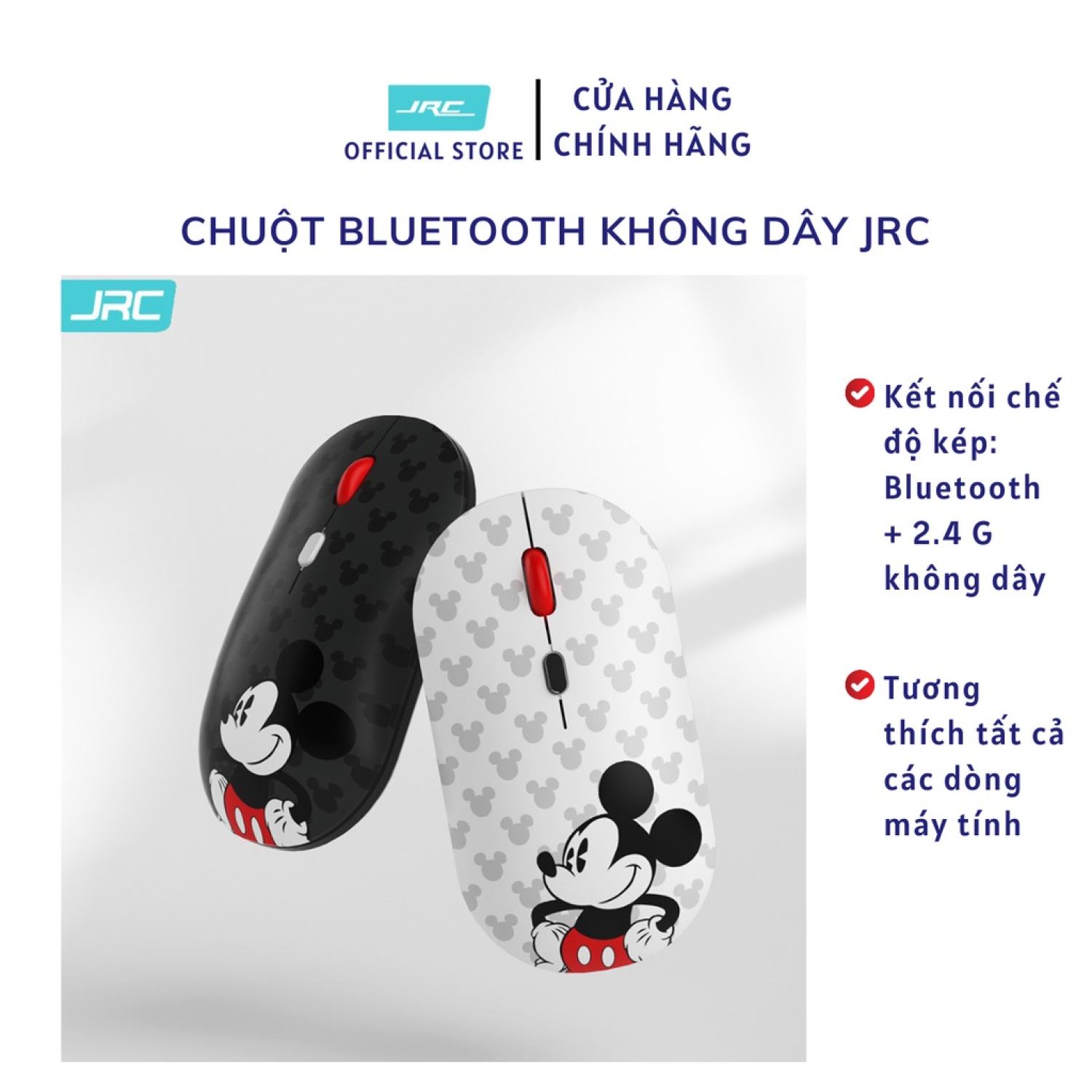 Chuột Bluetooth Không Dây JRC – 2 Chế Độ Kết Nối cho laptop macbook