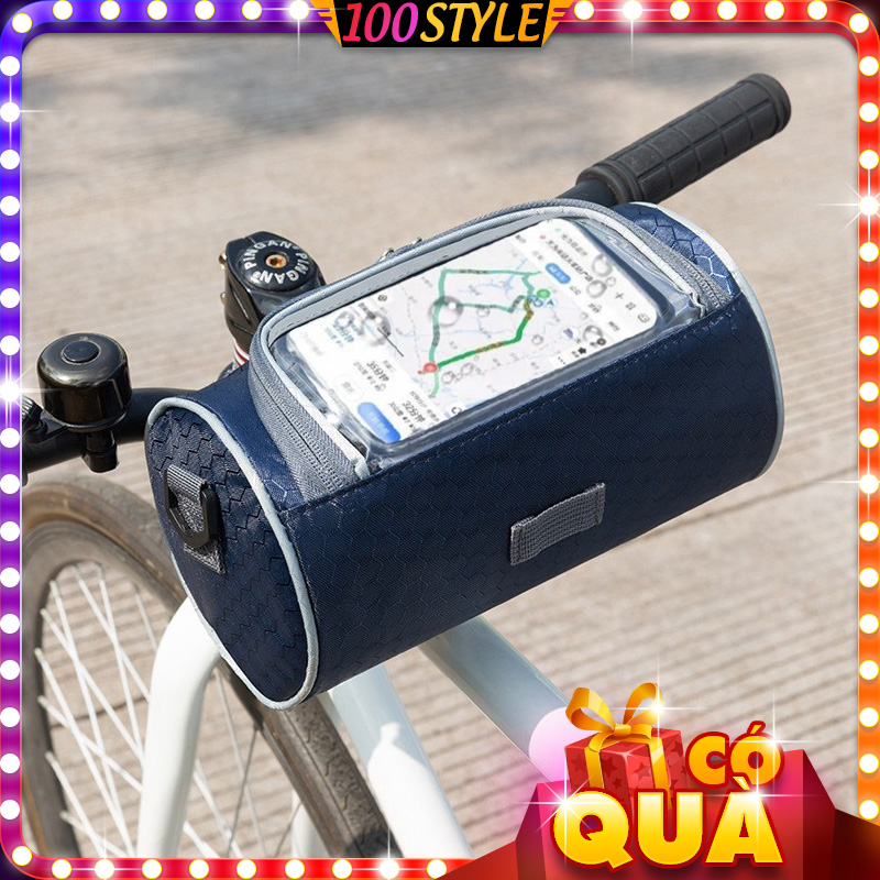 Túi xe đạp đeo chéo hình trống dài ngăn điện thoại - 100style