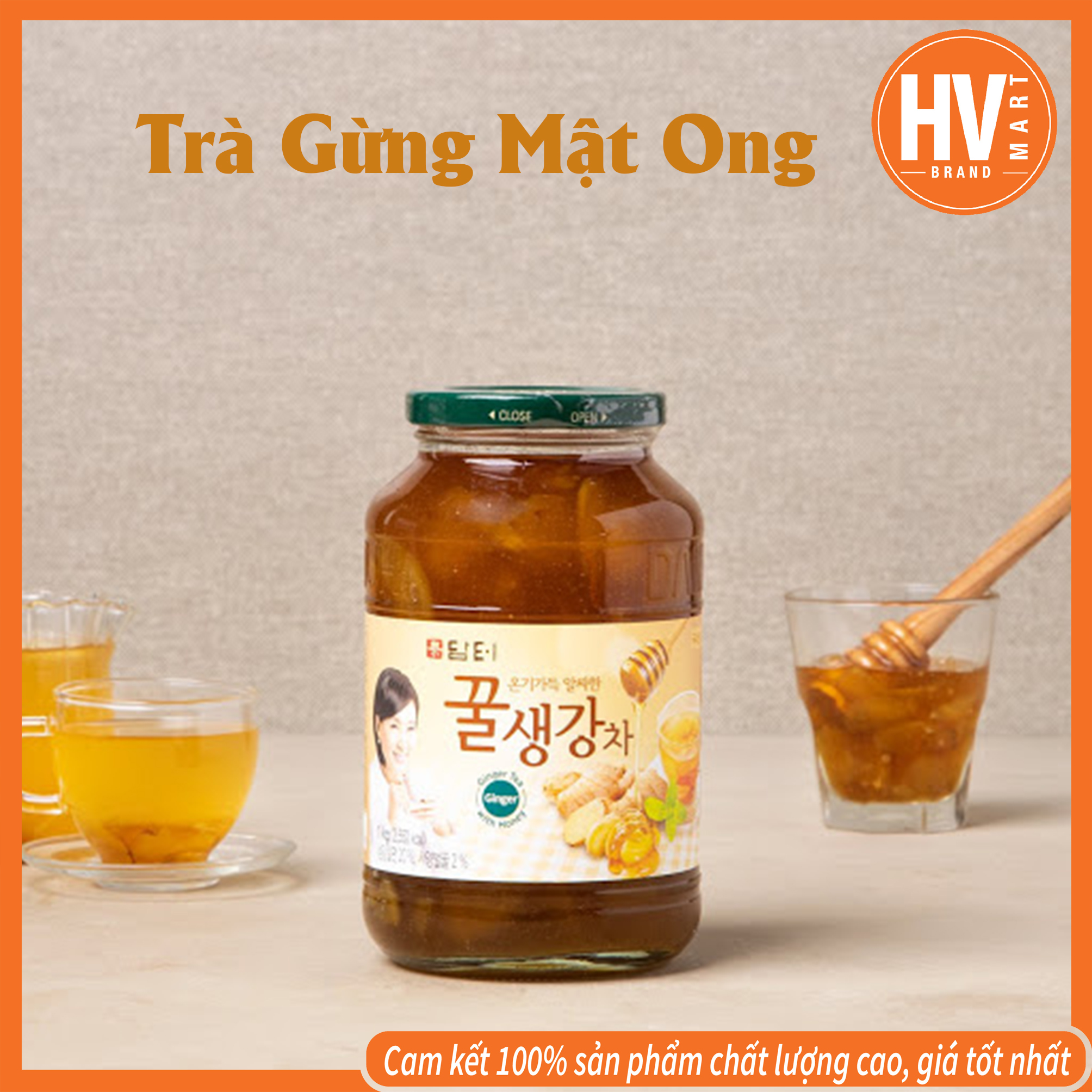 Trà gừng mật ong damtuh hàn quốc 1kg. hàng chất lượng cao. tốt cho sức khỏe. hvmart