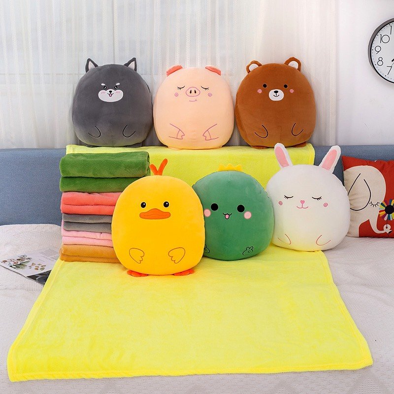 Bộ Chăn Gối Văn Phòng 2IN1 - Biệt đội ru ngủ siêu cấp dễ thương 2 in 1, Bộ gối văn phòng kèm mền