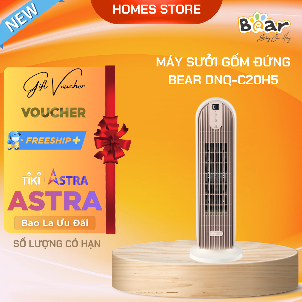 Máy sưởi gốm, quạt sưởi ấm gia đình bear dnq-c20h5 2000w - hàng chính hãng