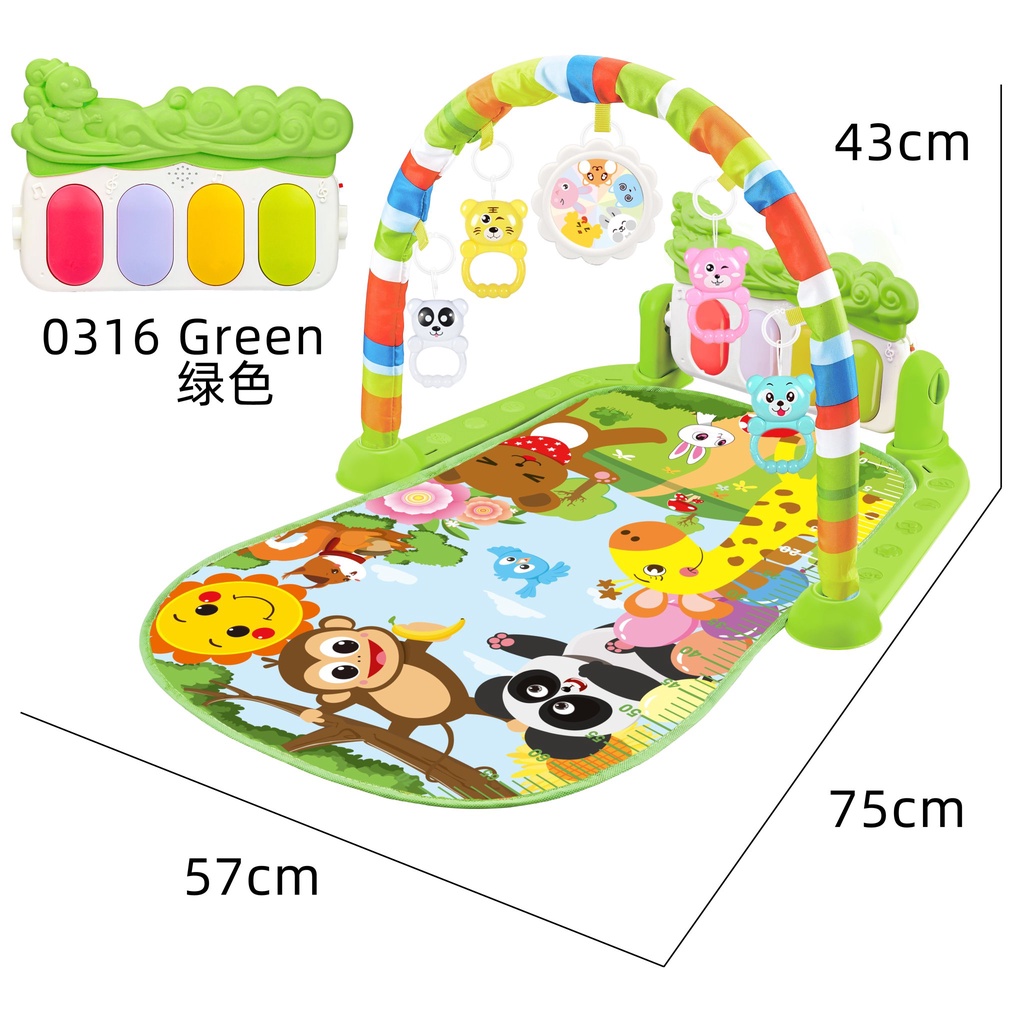 [HCM][Có video] Thảm Vườn Thú nằm vui nhộn cho bé chơi có nhạc piano thích hợp cho bé từ 0-18 tháng tuổi  hình ảnh màu sắc bắt mắt thu hút trẻ nhỏ đàn piano có đèn và nhạc