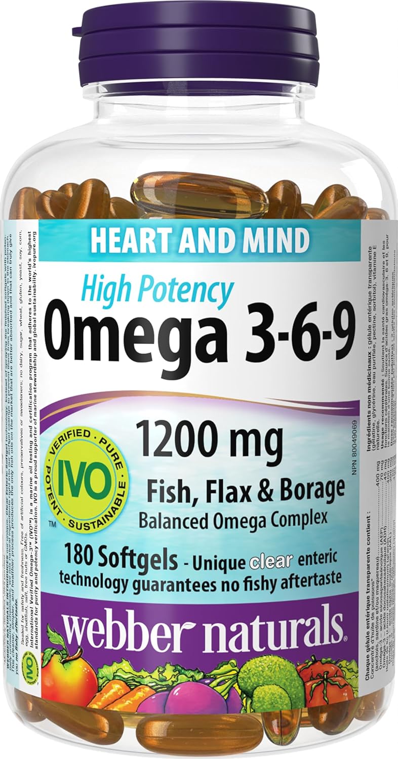Dầu cá omega 3-6-9 epa/dha 1200mg webber naturals 180 viên