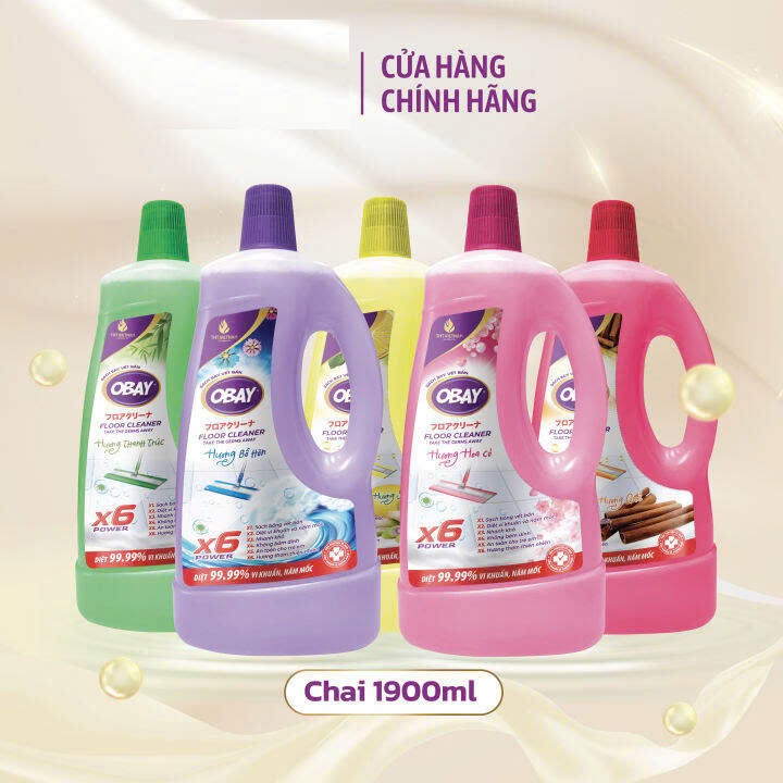 Combo 2 Chai Nước lau sàn đậm đặc Obay chai 1.9L siêu tiết kiệm