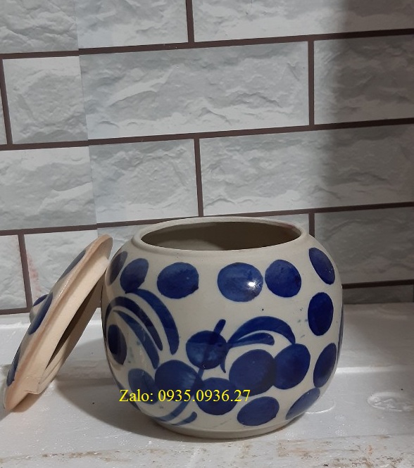 Hủ lọ thố đựng gia vị xanh mini nhỏ 10 cm