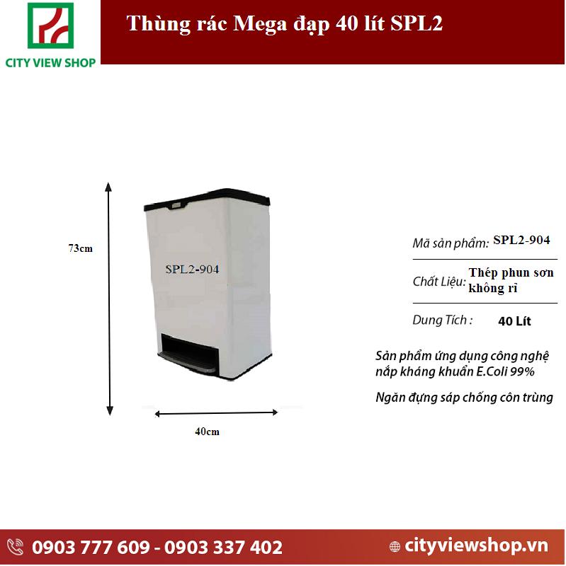 [HCM]Thùng rác Fitis Mega đạp chân 40 lít