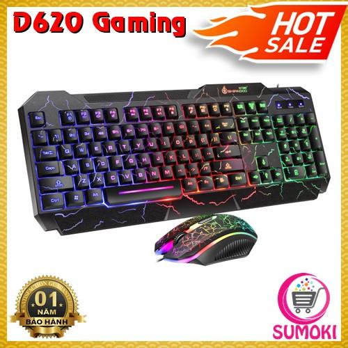 Bàn phím và chuột gaming d620 space warships chính hãng shipadoo led rbg