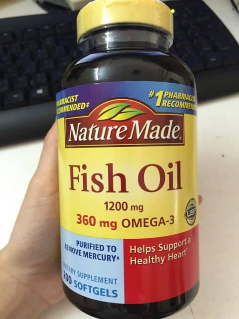 Vien uong dầu cá tự nhiên nature made fish oil 1200mg, 400 vien