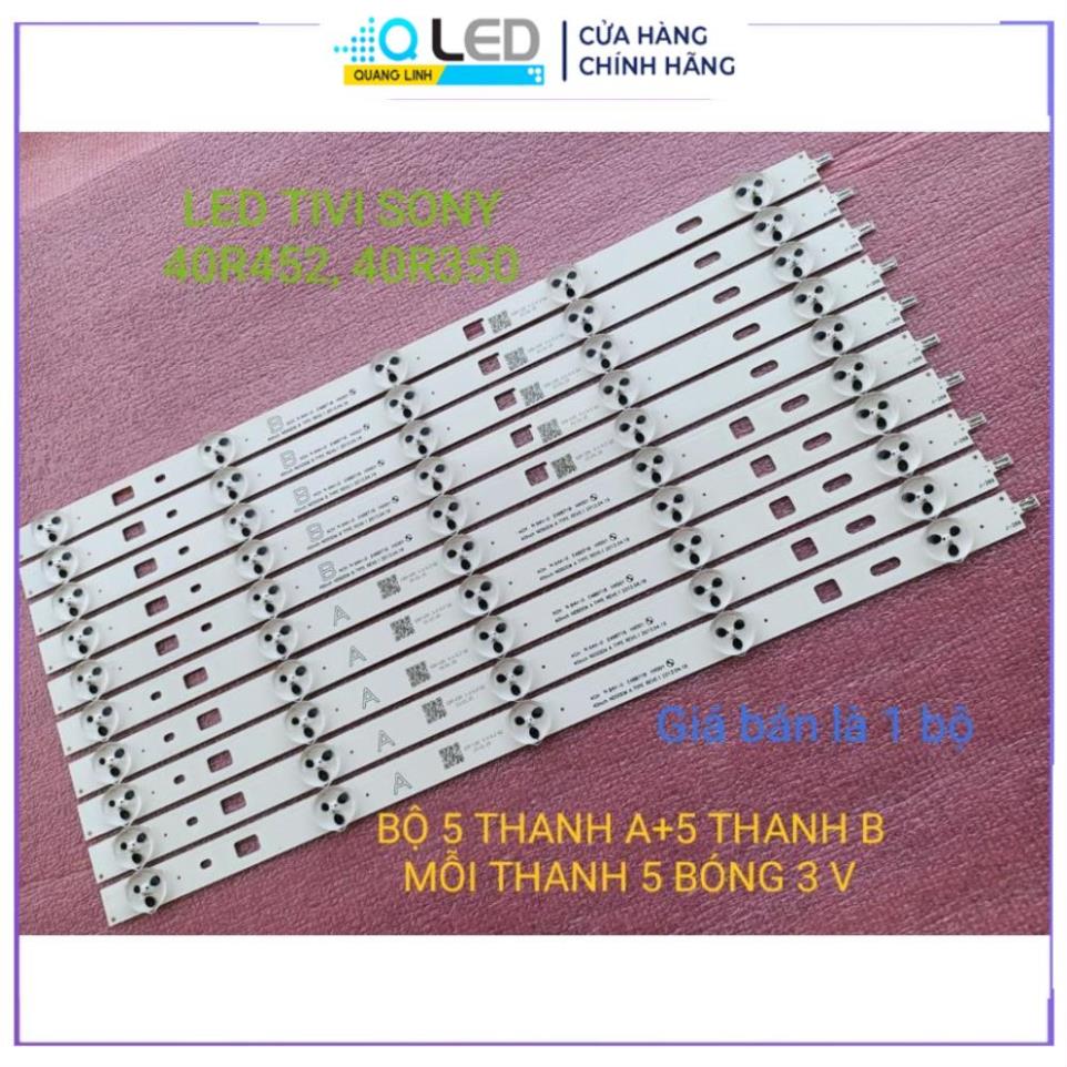 Thanh led tivi sony 40r350 40r452 hàng mới 100% bộ 5 thanh a và 5 thanh b mỗi thanh 5 bóng 3v dài 37,8cm