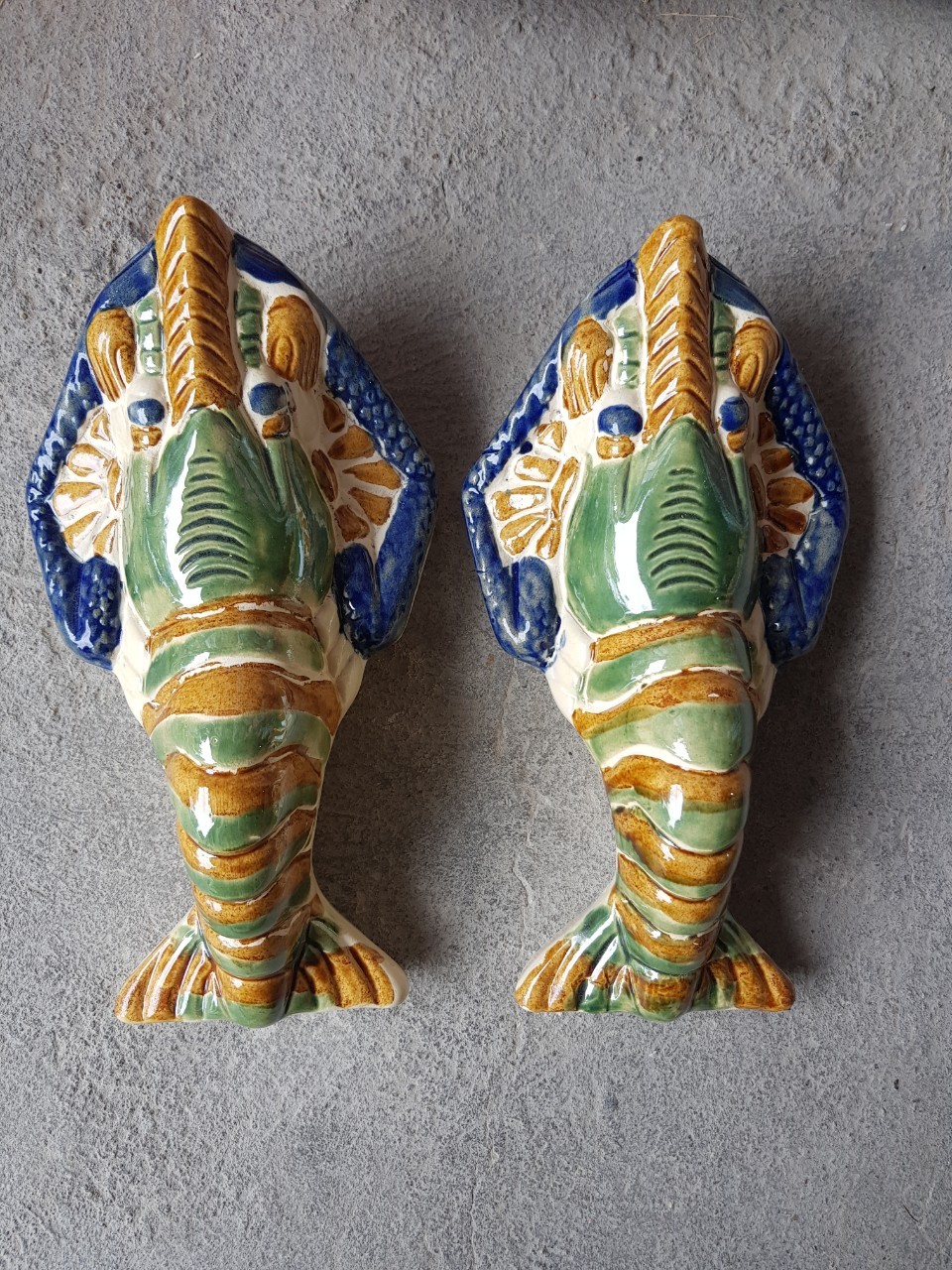 chậu/bình gốm sứ con tôm treo tường