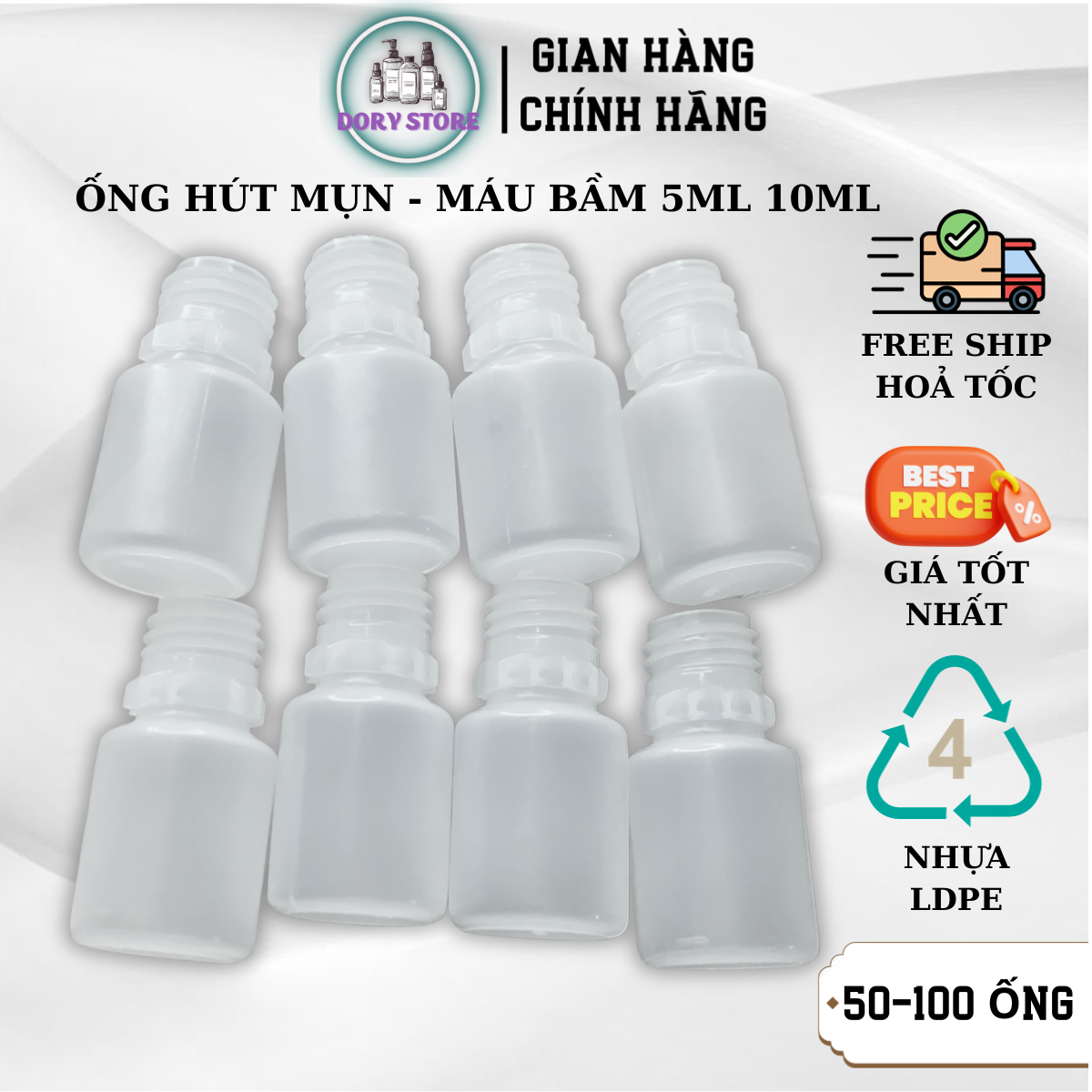 Ống hút mụn máu bầm spa [100 ống] 5ml 10ml , Ống hút máu bầm dày cho spa nặn mụn