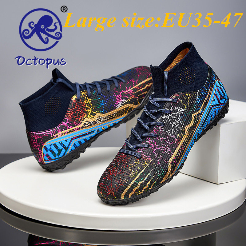 1122Octopus Giày Bóng Đá Cổ Cao Cristiano Ronaldo TF Đinh Gãy Cho Học Sinh Tiểu Học Và Trung Học Và Trẻ Em Giày Tập Chống Trượt Cho Người Lớn Cỡ 45 46 47 G