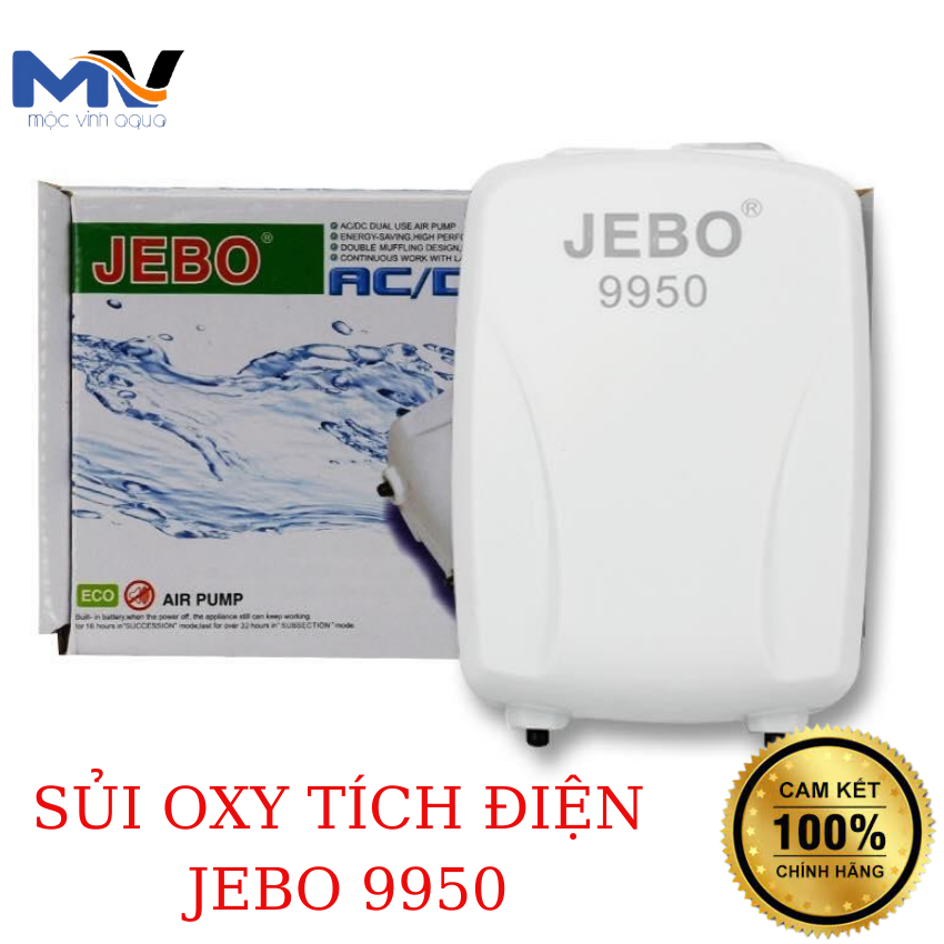 MÁY SỦI OXY TÍCH ĐIỆN BỂ CÁ JEBO 9950 CHẠY PIN CHĨNH HÃNG | CỬA HÀNG CÁ CẢNH VÀ THIẾT BỊ LỌC NƯỚC HỒ CÁ MỘC VINH AQUA | MÁY THỔI OXY TÍCH ĐIỆN HỒ CÁ CẢNH