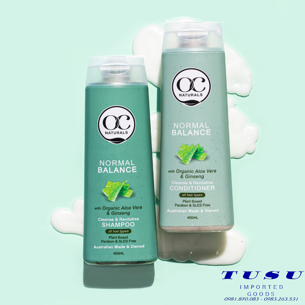 Dầu gội dưỡng tóc bóng mượt oc naturals normal balance giảm khô xơ gãy rụng, chiết xuất lô hội 400ml - shiny shampoo oc naturals 400ml from aloe vera