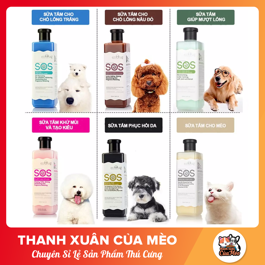 [FreeShip] [Chính Hãng] Sữa Tắm SOS Dành Cho Chó Và Mèo (1 Chai - 530ml)
