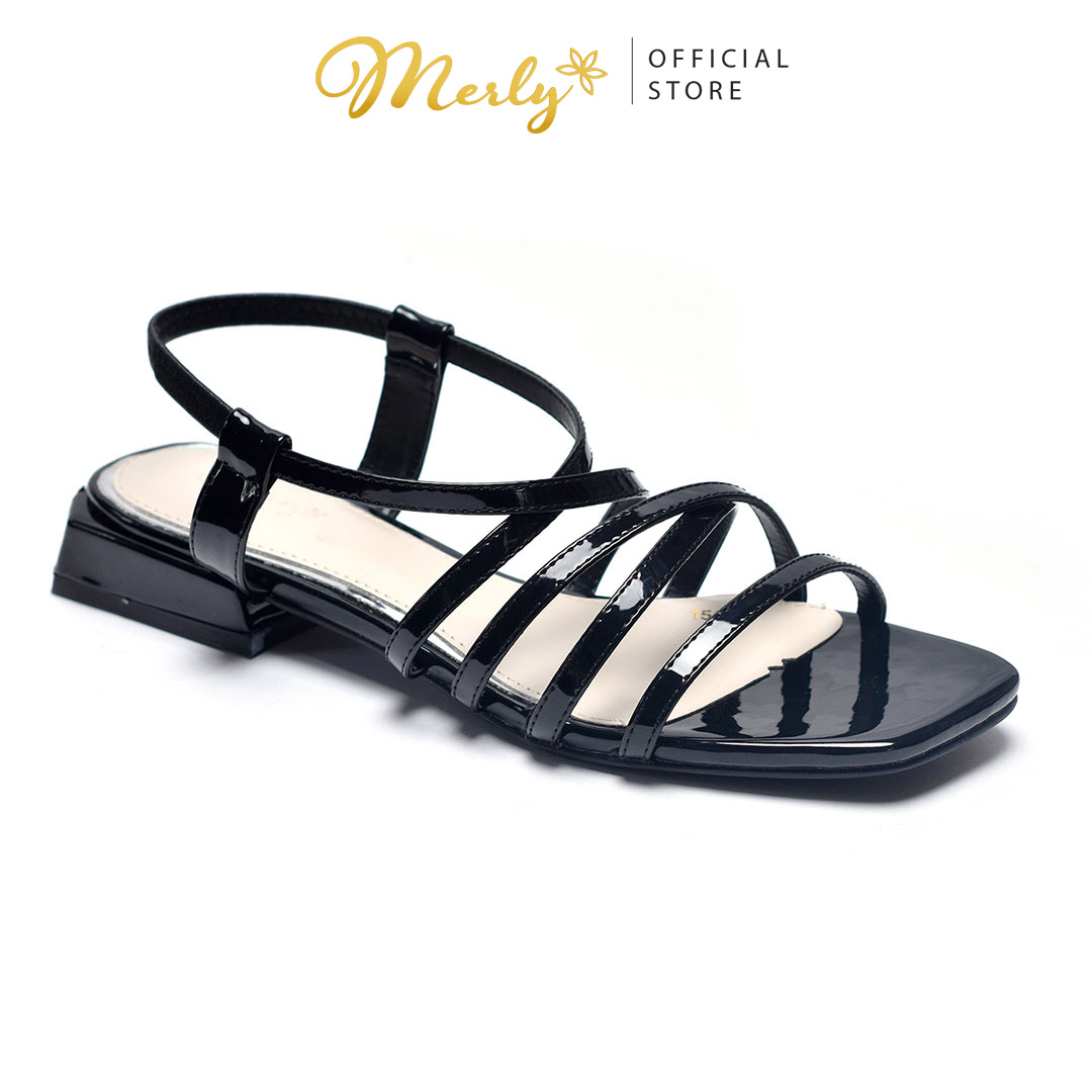 Giày sandal dây gót thấp merly 1504, giày sandal nữ big size
