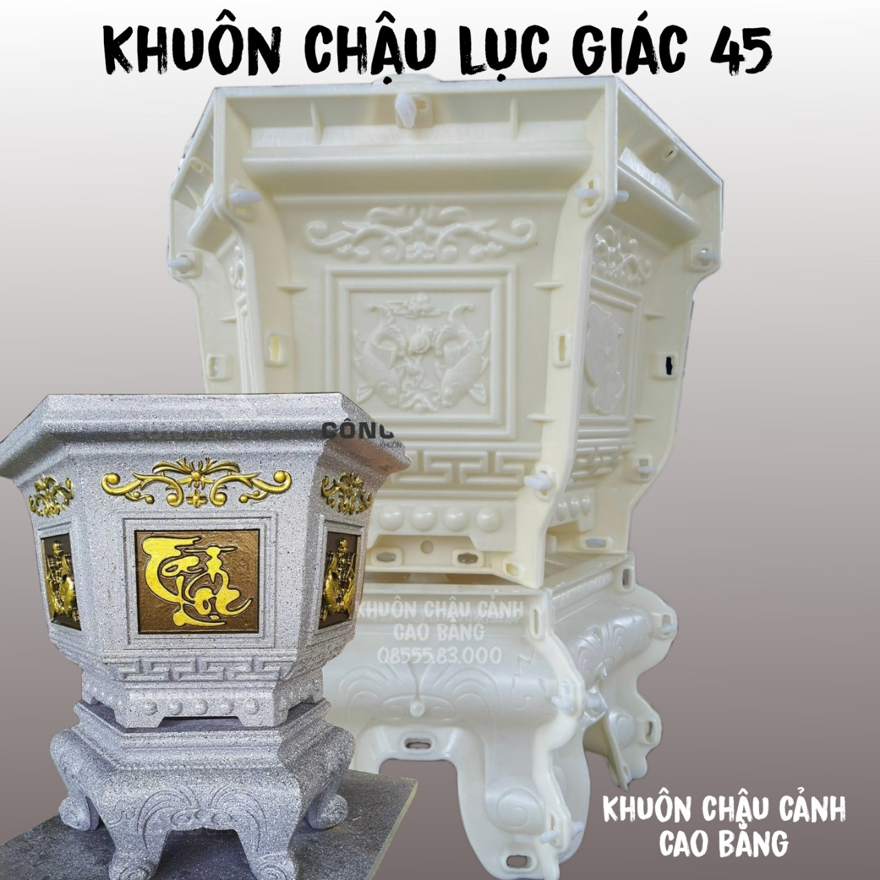 Khuôn đúc chậu cảnh lục giác 45 và chân đôn ( khuôn ABS có lòng trong) dễ sử dụng cho người mới bắt đầu