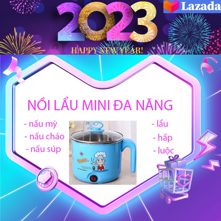 Nồi lẩu mini đa năng, ca nấu mì đa năng