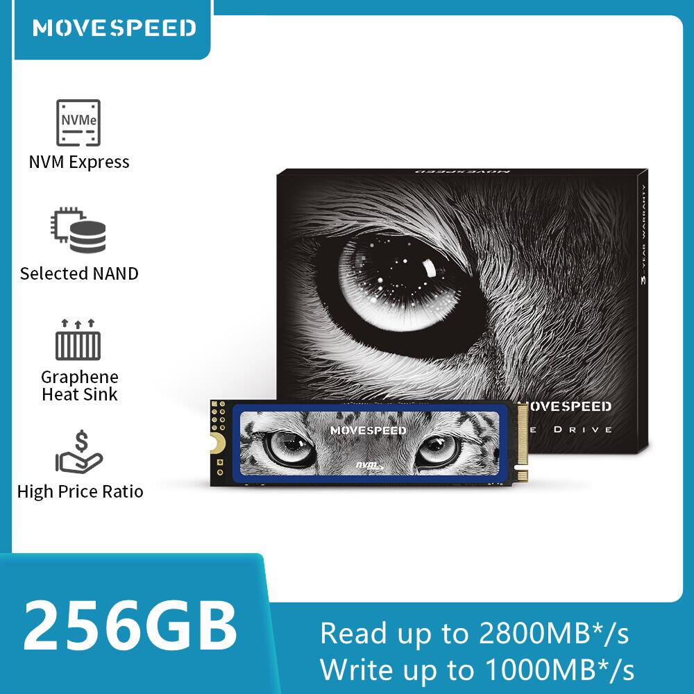 Ổ cứng ssd move speed nvme 256gb pcie có dram gen3x4 m.2 2280- new - full box - 3 năm 1 đổi 1