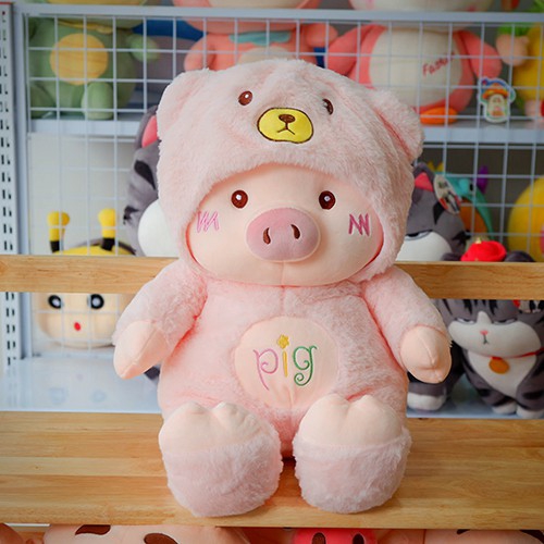 [HCM]Gấu bông heo nón trùm 80CM - vải mịn - siêu cute – giá xưởng - gấu bông nhồi gòn bi trắng sạch không tạp chấp chất lượng ngang hàng cao cấp - gaubong268