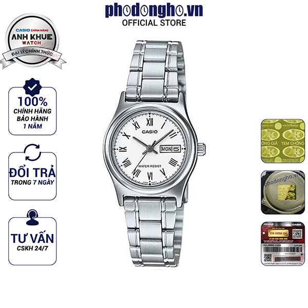 Đồng hồ nữ dây kim loại casio anh khuê ltp-v006d-7budf