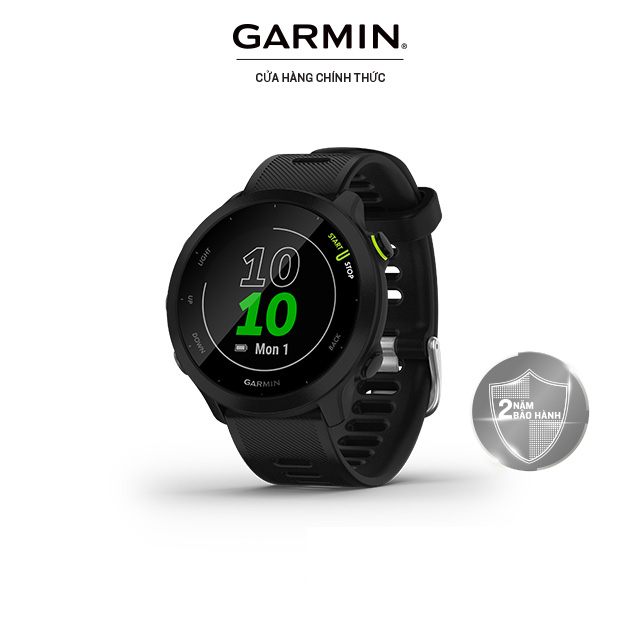  Đồng hồ Thông Minh Garmin Forerunner 55 GPЅ  Black Monterra Grey  - Hàng Chính Hãng 