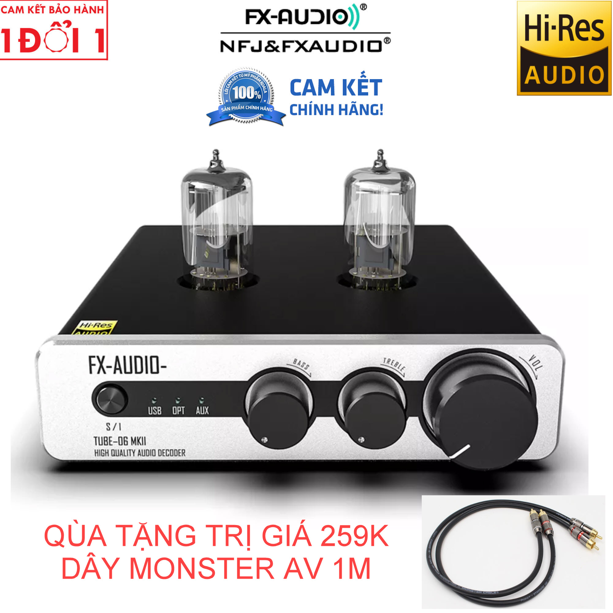 (QÙA TẶNG TRỊ GIÁ 259K) Tiền Khuếch Đại + DAC ES9018K2M Chuẩn Hires audio FX AUDIO - Tube 06 mk2 - Bản Nâng Cấp Mạnh Mẽ Tube 06 - FX AUDIO TUBE-06 MKII ESS9018K2M DAC 6N3 Tube Amolifier Subwoofer Preamp