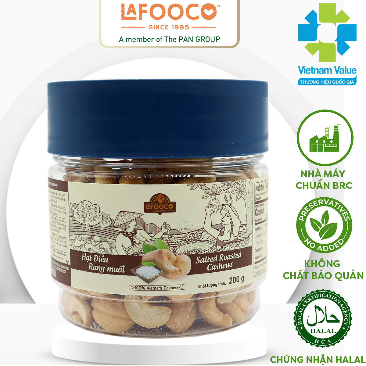 Hạt điều lafooco rang muối hủ 200g