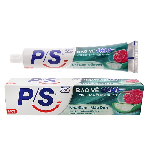 [HCM]Kem đánh răng PS bảo vệ 123 Nha Đam Hoa Mẫu Đơn 180g