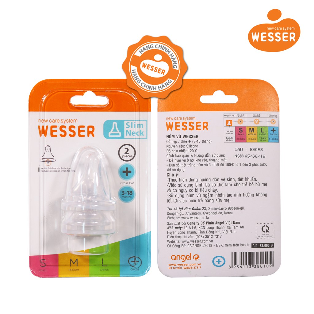Núm vú Wesser Cổ hẹp size S