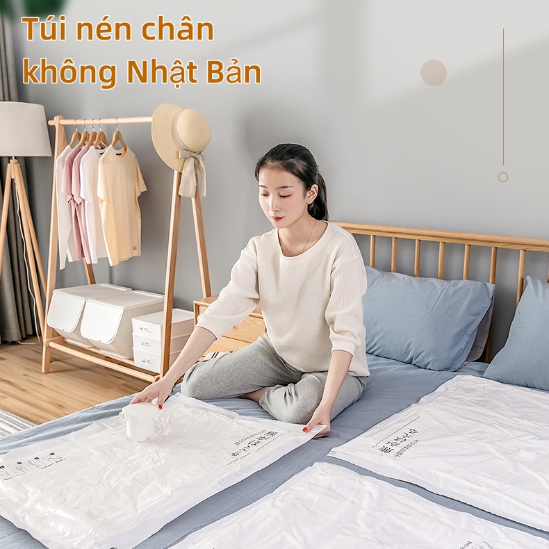 Túi nén chân không Nhật Bản, túi hút chân không, nhu yếu phẩm du lịch, đồ gia dụng túi bảo quản chân không có thể tái sử dụng Túi đựng chăn, quần áo Túi nén du lịch đựng đồ du lịch Tiết kiệm không gian lưu trữ Quần áo có khả năng chống ẩm và chống nấm mốc